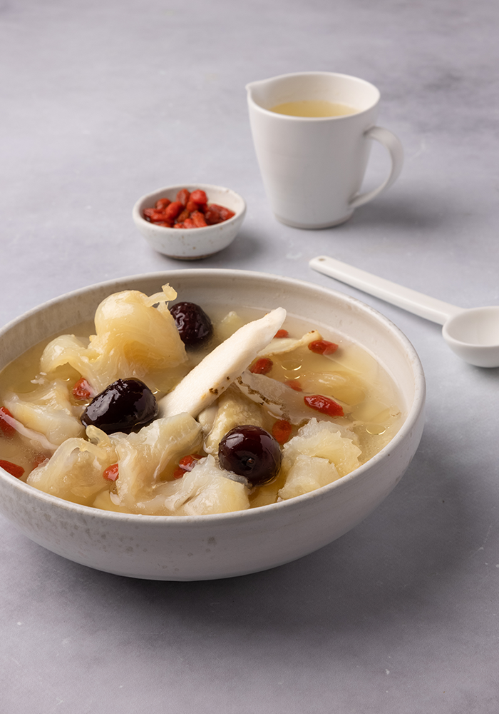 Chicken soup with Atlantic Cod Fish Maw and yam