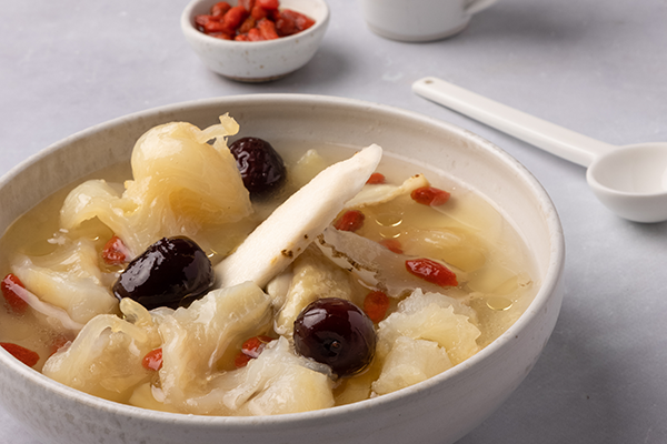 Chicken soup with Atlantic Cod Fish Maw and yam
